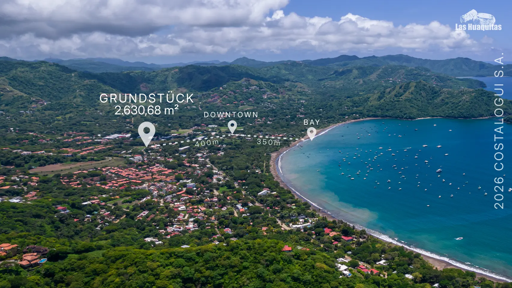 Entfernung zum Strand Playas del Coco nur 750 m